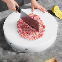 Vente en gros YIQI Planche à découper ronde en HDPE avec poignée pour cuisine de restaurant Planche à découper facile à nettoyer