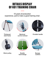 Vente en gros d'usine de chaises d'école de Guangdong pour salle de formation en classe intelligente avec accoudoirs chaise d'étude pliante