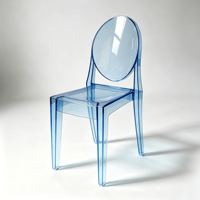 Chaise empilable transparente en résine PC à dossier ovale, design simple, pour événements, hôtels et mariages