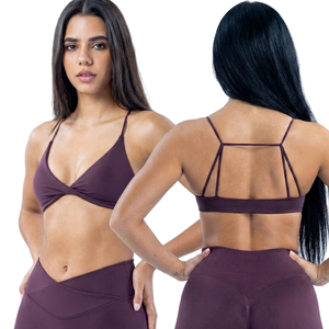 חזיית ספורט CIYING דגם טוויסט קדמי ללא תפרים, תמיכה גבוהה, גב פתוח עם רצועות, חזיית יוגה צמודה לנשים - Product Image 1