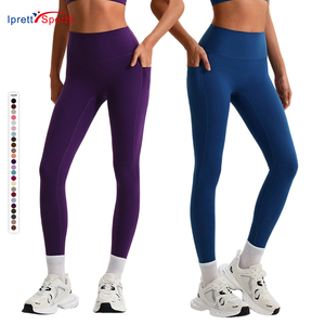 Legging <span class=keywords><strong>de</strong></span> sport taille haute pour femme en nylon et élasthanne à séchage rapide, avec poches, idéal pour le yoga et l'entraînement – Collection populaire 2026 - Product Image 1