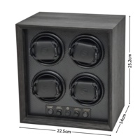 Benutzerdefiniertes Logo 4-Slot Holz-Uhrenbeweger-Box ODM OEM LED-Display Leiser Motor Private Label Automatischer Uhrenrotator Fabrik