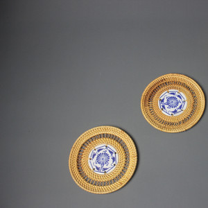 Bamboo Coasters Round Handmade Heat Insulating Mats Traditional Chinese Design Tea Ceremony Placemats - Product Image 5