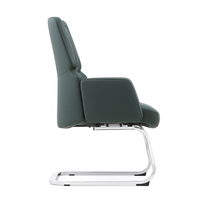 Chaise de bureau exécutive en cuir avec design ergonomique, confort moderne, pieds fixes pour la maison et le bureau
