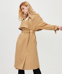 Femmes à la mode automne nouveau Design goutte épaule manches longues surdimensionné <span class=keywords><strong>mi</strong></span>-<span class=keywords><strong>long</strong></span> <span class=keywords><strong>Trench</strong></span> Coat avec ceinture - Product Image 1