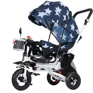 CE承認ホット販売ベビー三輪車ベビーカー4で1/ベビーウォーカーリクライニングシート折りたたみベビー三輪車のプッシュバー - Product Image 1