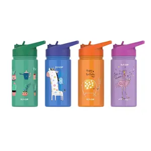 Creative cute children's cartoon with handle stainless steel water cup anti-fall