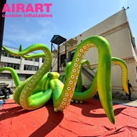 Artair Poisson gonflable géant, poulpe gonflable vert