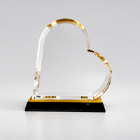 Trophée Cœur en Cristal K9 Personnalisé Gravé Étanche Poli Souvenir Cérémonie de Remise des Prix Reconnaissance Volontaire Charité Entreprise