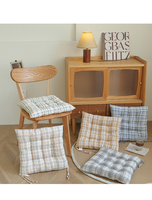 Coussin de chaise à carreaux 40x40cm, rembourrage capitonné avec attaches, garnissage en coton perlé, respirant et doux pour la peau, pour chaise de salle à manger à usage domestique