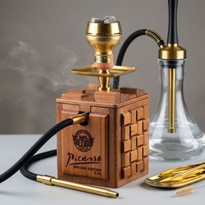 Nueva Cachimba Mr Eds E99 Picasso Edición Limitada de Madera, Portátil para Exteriores, Viajes en Auto, Playa, Jardín, Shisha, Nargile - Product Image 2
