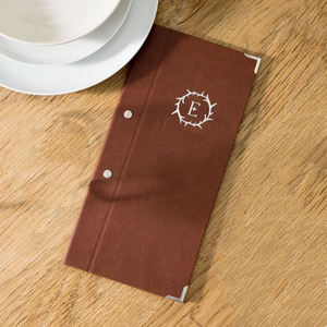 Porta Menús de Cuero Marrón de Alta Calidad, Tamaños A5, A4, 5.5x11 Pulgadas, con Tornillo, para Restaurante - Product Image 2