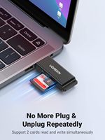 Lector de Tarjetas SD de Doble Ranura USB Tipo 3.0 Portátil UGREEN, Compatible con SDXC/SDHC/MMC/RS-MMC/TF/MicroSDXC/MicroSDHC UHS-I Externo
