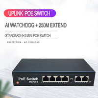 Switch POE de 4, 8, 16, 24 Puertos para Montaje en Rack, 48V 10/100MB, 2 Puertos Uplink 10/100/1000MB Gigabit, 250 Metros, para Cámaras IP, Directo de Fábrica