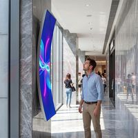Pantalla LED Publicitaria Personalizada en Forma de L/Ola/Anillo, Pantalla LED Flexible para Interiores, Letrero LED Digital RGB de Una o Dos Caras