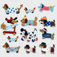 Patch brodé thermocollant en chenille motif chiot, animaux (chien, ours, lapin) pour chemises, sacs à dos et chapeaux d'enfants