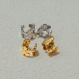 Fashion 316L Stainless Steel 14k 18k Pvd Gold Plated Fine <b>Cuff</b> <b>Earrings</b> Jewelry Tassel Drop Non Piercing <b>Earrings</b> for Women - Product Image 2