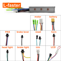 Mini contrôleur de moteur sans balais pour vélo électrique 48V 500w, écran LCD, accélérateur au pouce