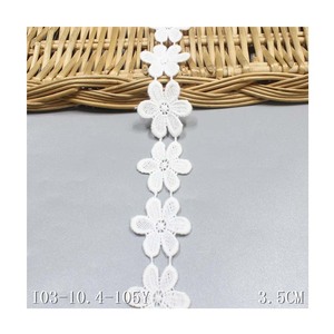 Dantel aksesuarları dar 3CM beyaz gipür kadınlar için suni dantel süs küçük 100% Polyester nakış dantel kumaş konfeksiyon - Product Image 1