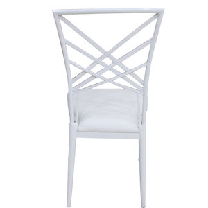 Chaises de jardin empilables en acier inoxydable blanc classique antique doré empilables légeres pour mariage - Product Image 3