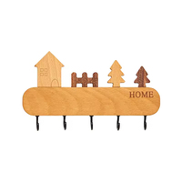 Ganci in Legno Creativi e Carini, Durevoli e Portatili, per Decorazione Murale, Porta Chiavi e Targhette Nominative per l'Ingresso