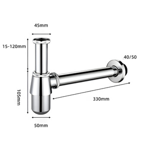 <span class=keywords><strong>Siphon</strong></span> de lavabo en alliage de zinc, kit de tuyau de vidange mural dissimulé pour salle de bain, <span class=keywords><strong>siphon</strong></span> en P pour évier - Product Image 6