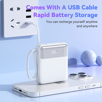 Promotion DX270 : Mini Powerbanks portables ultra-minces Li-Polymère à charge rapide avec câbles intégrés, chargeur rapide 10000 mAh, produit économique