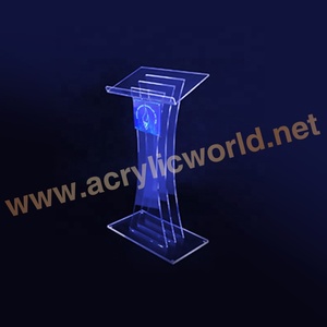 Custom Acrylic Podium with LED Light Illuminated Speech <b>Stand</b> for Events and Presentations - Product Image 2
