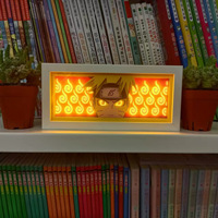 159 Modelos de Póster de Caja de Luz de Anime, Lámpara 3D de Papel Tallado de Dibujos Animados a Batería, Luces Nocturnas LED RGB Coloridas para Dormitorio