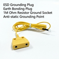 Prise de terre antistatique jaune à 3 broches pour contrôle ESD, point de liaison à la terre 3x10mm, produit de sécurité