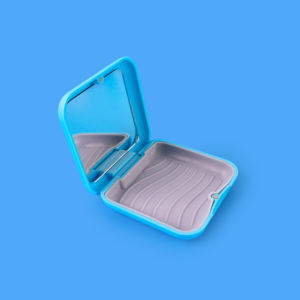 Custodia per Allineatori e Contenitori con Specchio / Senza Specchio per Dentiere, Scatola Quadrata per Conservazione Paradenti - Product Image 2