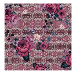 Vendita calda poliestere <span class=keywords><strong>crepe</strong></span> chiffon terra fiore rosa design per abito moda donna tessuto - Product Image 5