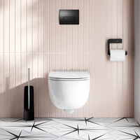 Cuvette de toilette suspendue populaire de luxe articles sanitaires sans réservoir autonettoyant ensemble de toilette suspendu sans rebord