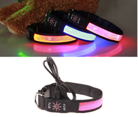 Accessoire pour animaux domestiques pour chiens, collier Led Rechargeable avec port USB pour chiens