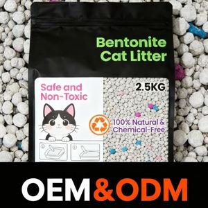 ขายตรงจากโรงงาน OEM คุณภาพสูง เป็นมิตรกับสิ่งแวดล้อม จับตัวเป็นก้อนเร็ว ฝุ่นน้อย ดูดซับดีเยี่ยม ทรายแมวเบนโทไนต์ 5 กก. - Product Image 1