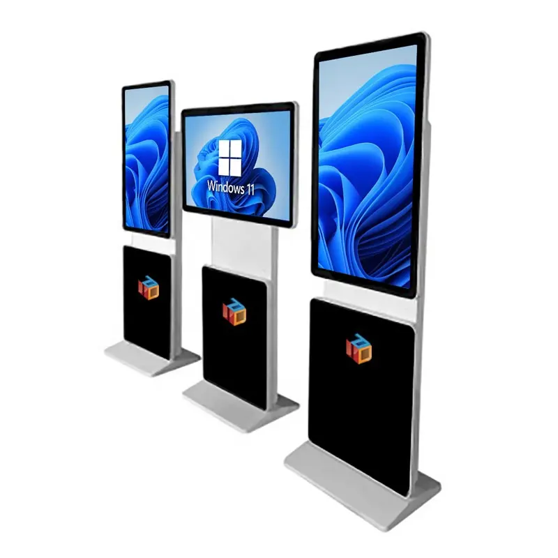 Indoor Floor Stand 43 49 55 65 inch LCD Advertising Display Rotating Interactive Touch Screen kiosk Digital Signage