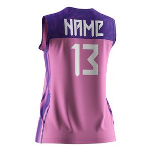 Camiseta de Voleibol sin Mangas con Costuras Reforzadas y Estampado Personalizado, Jersey Rosa para Equipo de Voleibol Femenino - Product Image 2