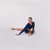 Nouvel arrivage de conception d'usine haut court à manches longues avec ensemble de 2 pièces de danse courte chaude vêtements de danse pour adultes