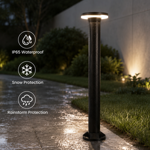 Lampadaire de jardin moderne en aluminium noir mat, étanche IP65, 12W, blanc chaud, pour allée, pelouse, paysage extérieur - Product Image 4