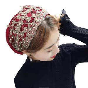 Gorro de Encaje Musulmán, Diadema Africana Elegante Vintage, Pañuelo para la Cabeza, Gorro para Mujer, Transpirable y Ecológico - Product Image 4