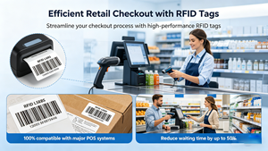 แท็ก RFID แบบฝัง ISO 18000-6C, 860–960 MHz, แท็ก UHF แบบพาสซีฟที่เขียนซ้ำได้, สติกเกอร์ฉลาก RFID - Product Image 5