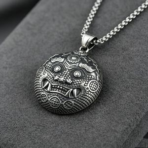 Yunnique - Colgante de Campana Pixiu de Acero Inoxidable de Estilo Chino Tradicional, Collar Unisex, Amuleto de Buena Suerte, Regalo - Product Image 1