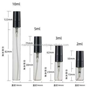 Maxfree – Vaporisateur à pompe en verre transparent/noir, vide, rechargeable, avec logo personnalisé, sérigraphie, brume fine, 2ml, 3ml, 5ml, 10ml, 100 pièces - Product Image 2
