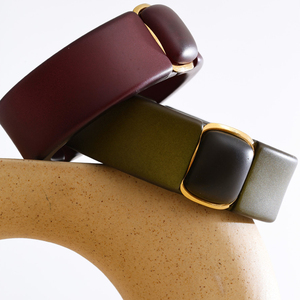 Xy thời trang Acrylic rộng Bangle Vòng tay phụ nữ hợp thời trang mạ vàng Chunky Cuff Bangle đồ trang sức - Product Image 2