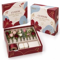 Boîte cadeau rigide personnalisée pour la Saint-Valentin avec couvercle, emballage de fleurs en papier, design de logo laminé brillant