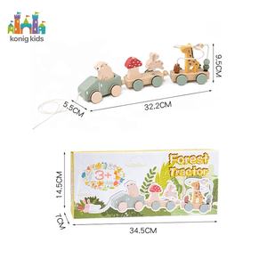 Juguetes de Madera para Aprender a Caminar para Bebés Konig Kids, <span class=keywords><strong>Tren</strong></span> de Arrastre, Juguetes de Aprendizaje Montessori para Niños, Juguete Educativo Montessori - Product Image 4
