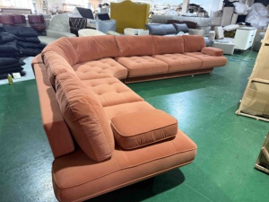 เตียงโซฟาที่เติมเต็มด้วยขนนกแบบแยกส่วนโซฟาผ้ากำมะหยี่แบบแยกส่วนสำหรับห้องนั่งเล่นดูหรูหราทันสมัย - Product Image 4