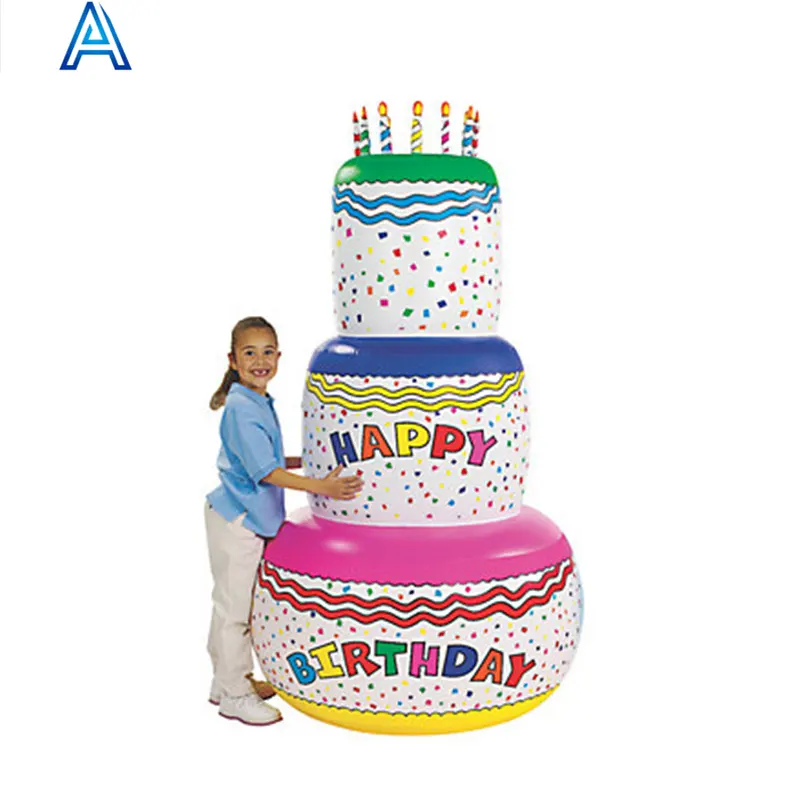 Customize design printing PVC inflatable cake model cake toy for birthday party decoration inflatable cake