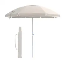 도매 주문 싼 선전용 UV 보호 큰 백색 강선전도-로고 인쇄를 가진 휴대용 Parasols 옥외 비치 파라솔