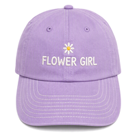 Topi Baseball Anak Custom Bordir Bunga Daisy untuk Pernikahan, Bahan Katun, Dapat Disesuaikan, Unisex, Grosir OEM